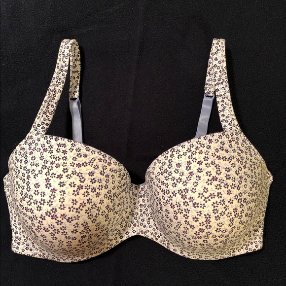 BARELY THERE 36D White Bra Blue/Red Floral Pattern - Picture 2 of 6